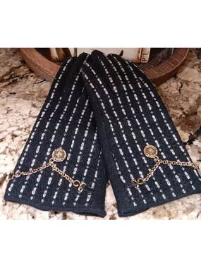 Vintage Louis Quatorize High End Fashion Gloves Black And White GORGEOUS!